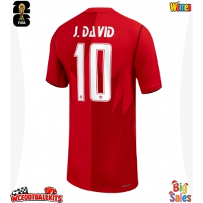 Canada Jonathan David #10 Replica Home Stadium Shirt for Women World Cup 2026 Short Sleeve